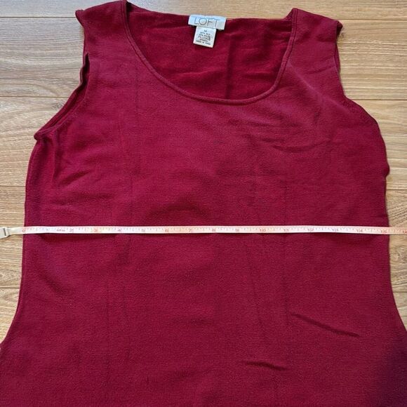 Ann Taylor Loft Red Silk Sleeveless Top Size Medium - Picture 3 of 5